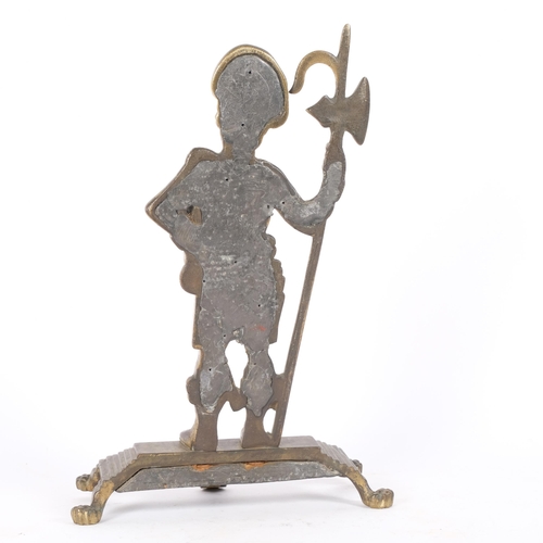 36 - Victorian gilt-brass doorstop in the form of a Scot's Guard, height 33cm