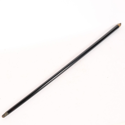 67 - An unusual walking cane containing 2 folding measuring rules, lacking cap/handle, length 85cm