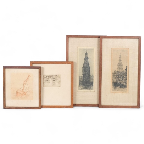 94 - Anton Pieck, a group of 4 various engravings, various subjects