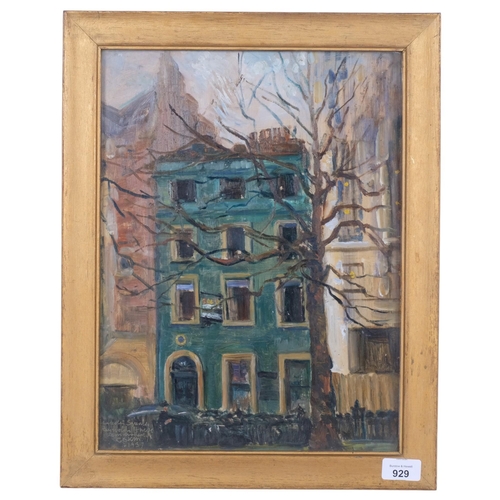 929 - An oil on board, painting of Reynolds' House, this house was previously associated with the 1st Pres... 