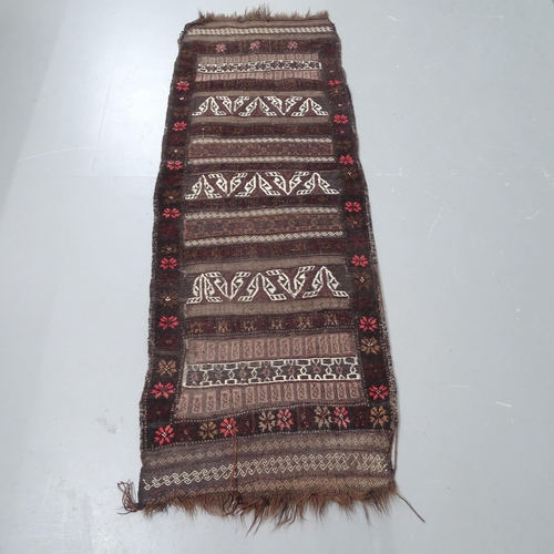 2315 - An antique blue ground Afghan Kilim runner, 183x66cm.