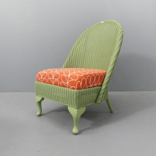 2272 - LLOYD LOOM - A painted wicker bedroom chair with drop-in seat.