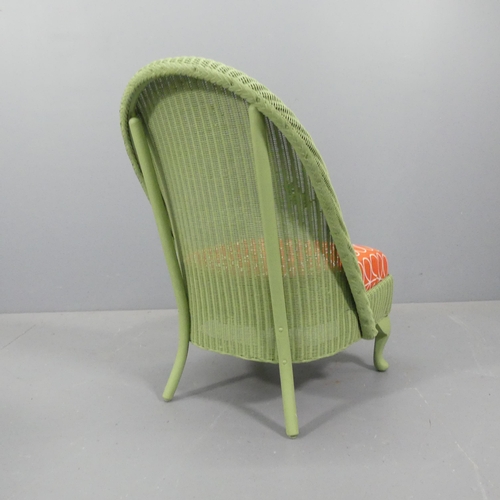 2272 - LLOYD LOOM - A painted wicker bedroom chair with drop-in seat.