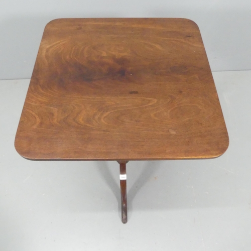 2275 - A mahogany rectangular tilt-top occasional table, on turned central column with tripod base. 53x72x5... 