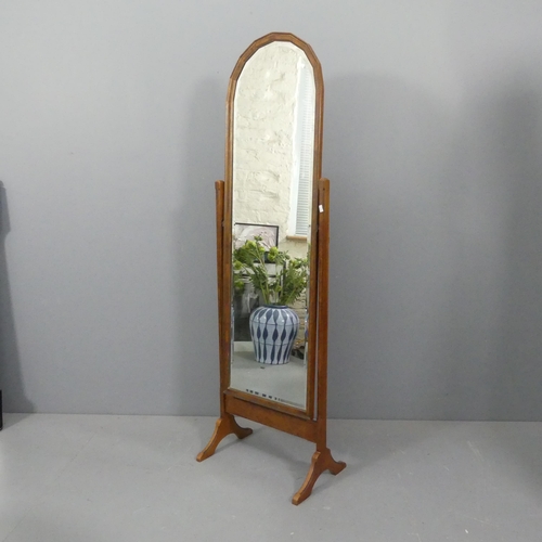 2291 - A mahogany cheval mirror. 48x154cm.