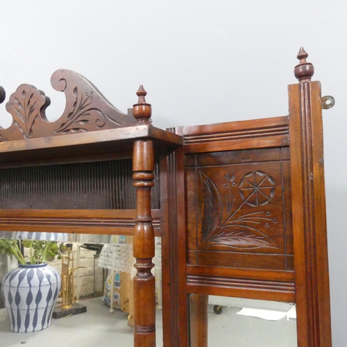 2296 - A Victorian mahogany over-mantle mirror. 115x96cm.