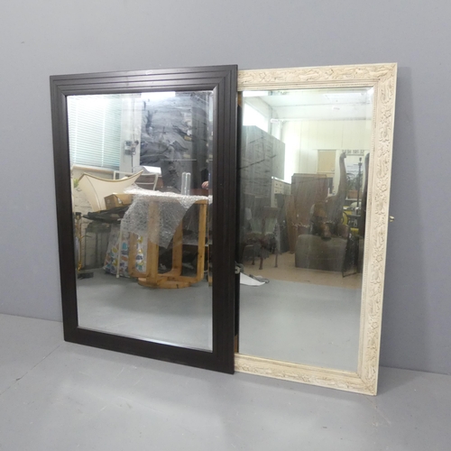 2298 - Two modern rectangular framed wall mirrors. Largest 74x106cm.