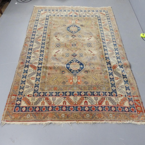 2333 - A Beige-ground Persian rug. 222x147cm