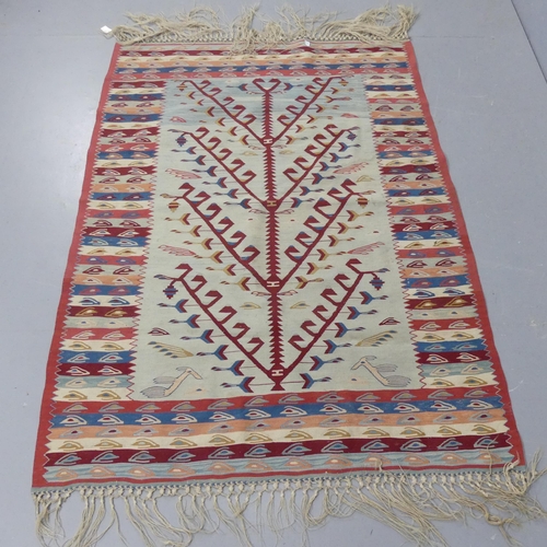 2337 - A Turkish Kilim rug with tree of life design. 155x112cm.