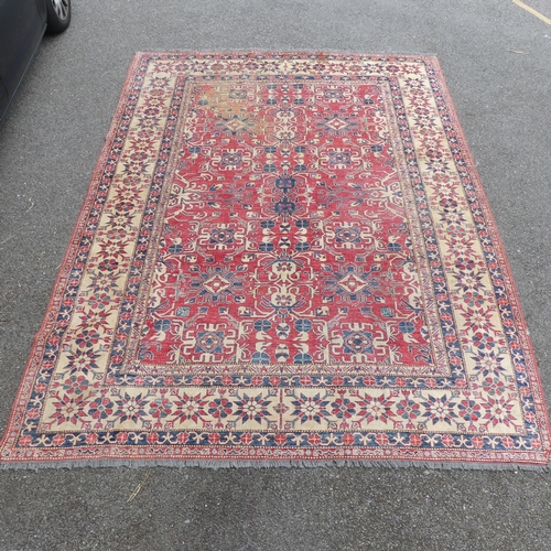 2344 - A red and cream-ground Ziegler carpet. 355x288cm.