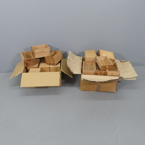 2360 - A large quantity of of pine drawers. (two boxes full). Largest 23x12x15cm.