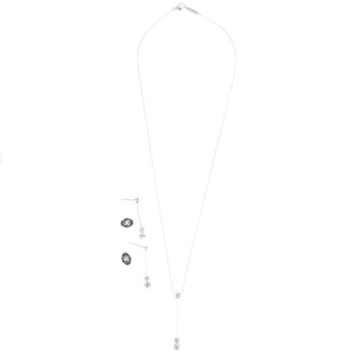 41 - ELSA PERETTI for TIFFANY & CO - A 'Diamonds by the Yard' Pendant Necklace and Stud Earrings Set,

se... 