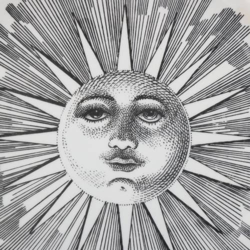 107 - A PIERO FORNASETTI (1913-88) plate, an early 'Soli & Luni'/ Sun & Moon series, model 5, makers stamp... 