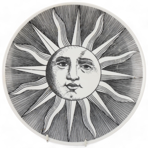 108 - A PIERO FORNASETTI (1913-88) plate, 'Soli & Luni'/ Sun & Moon, model 3, makers stamp to back,  diame... 