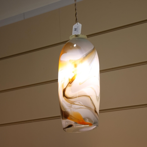 20 - GUIDO VAN BESOUW, South Africa, a hand blown studio glass pendant light, inspired by 