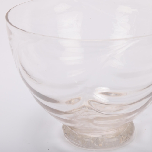 22 - A Whitefriars clear glass trailed bowl, circa 1930s', diameter 18.5cm