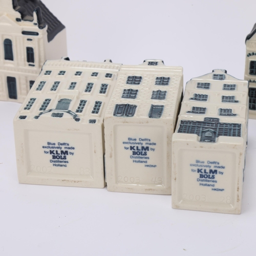 35 - A collection of 13 Blue Delft houses by KPM for Bols