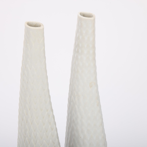 5 - STIG LINDBERG (1916-82) for Gustavsberg, Sweden, a pair of white glazed Reptil vases, makers stamp t... 