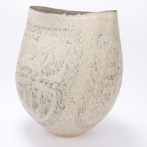 55 - BETTY BLANDINO (1927-2011), a large hand built stoneware vessel or sack vase, makers mark to base, h... 