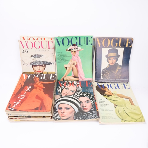 56 - 21 Vogue magazines from the 1960s'