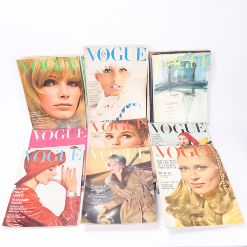 56 - 21 Vogue magazines from the 1960s'