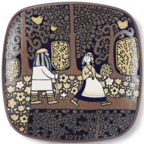 62 - RAIJA UOSIKKINEN for Arabia, Finland, a ceramic dish called “Encounter”, designed 1977,
the back of ... 