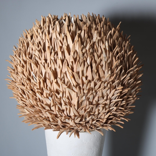 71 - A large mid-century sea urchin design floor lamp, the tapered cylindrical base supporting a large co... 