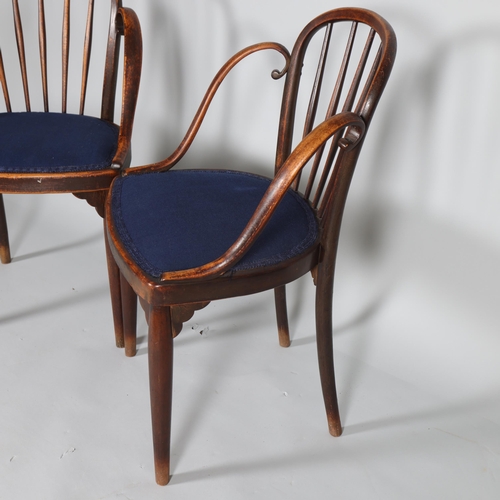 93 - OTTO PRUTSCHER for Thonet, a rare pair of bentwood chairs with curled back supports, model no A847F,... 