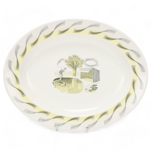 165 - ERIC RAVILIOUS for Wedgwood, a Garden Series meat plate,  with swimming pool design, makers marks to... 