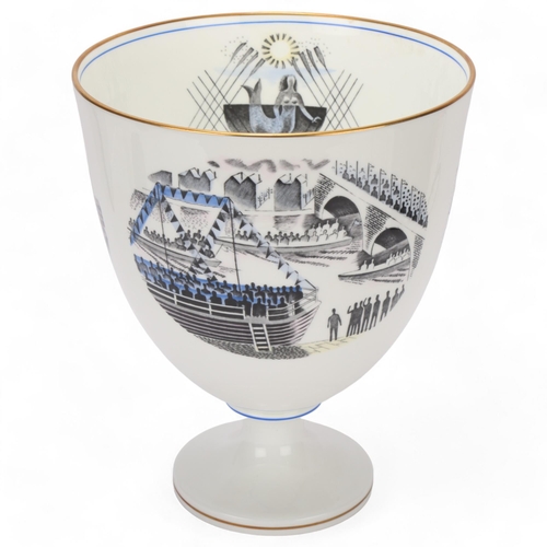 167 - ERIC RAVILIOUS for Wedgwood, a limited edition Boat Race Vase, 1986 reissue of the 1936 design, nr 4... 