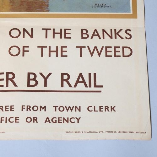 176 - RAILWAY INTEREST - original Kelso on the banks of the Tweed poster, printed 1941 by Adams Bros and S... 