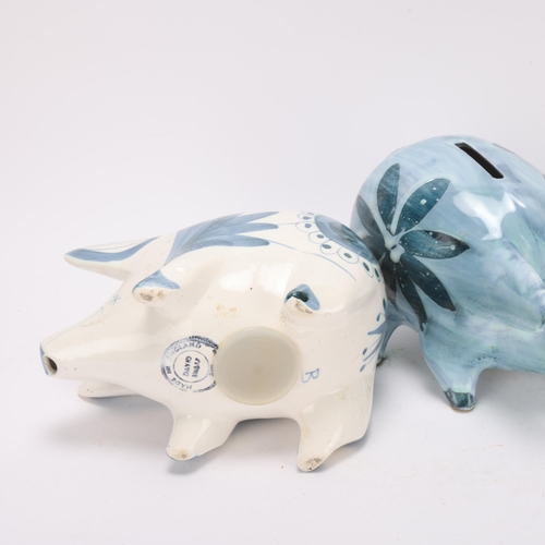 194 - DAVID SHARPE for Rye pottery, 2 Pig and 2 Mice piggy banks  makers marks to base on 3 pieces, pig le... 