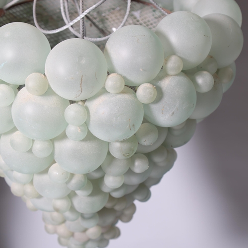 200 - A Murano mid-century chandelier, the hand-made frosted glass spheres arranged in the form of a large... 