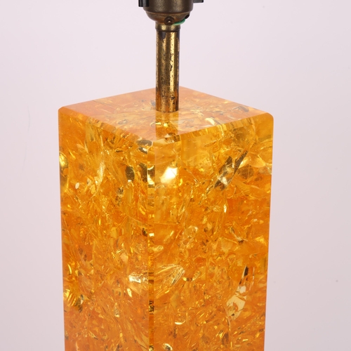 232 - A 1960s/70s' table lamp base, amber 