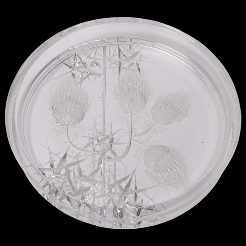 241 - JOSEF SVARC for Podebrady Glassworks, a Thistle design cut glass centre dish, signed to base, diamet... 