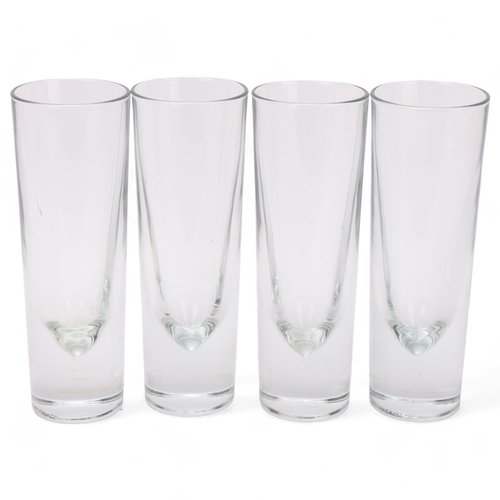 258 - CARLO MORRETTI, a set of 4 heavy glass tumblers circa 1980s', marked to base Italy 29,