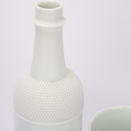 264 - TAPIO WIRKKALA for Rosenthal, 1970s' studio-line white porcelain bottle and goblet vases and another... 