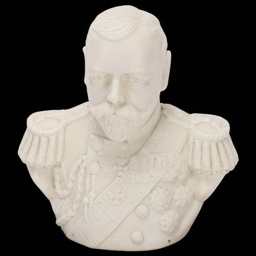 384 - A Willis, Parian porcelain bust of King George V circa 1811, on marble base, height 21cm