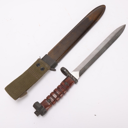 398 - Swedish Army bayonet and scabbard, length 39.5cm