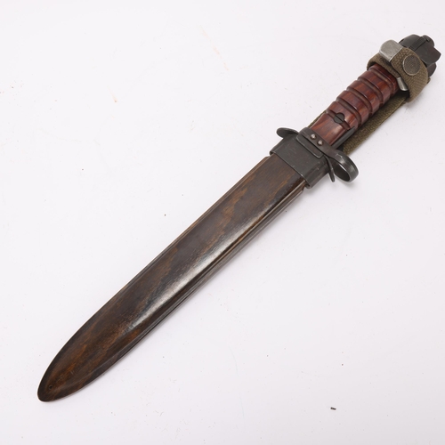 398 - Swedish Army bayonet and scabbard, length 39.5cm