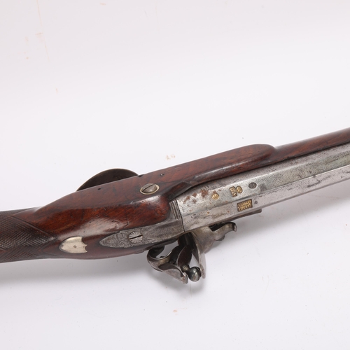 408 - ** Withdrawn** George III flintlock rifle by Smith of Bath, barrel length 92.5cm