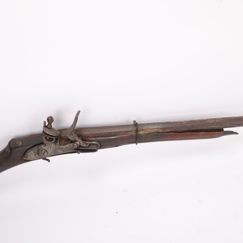 410 - **Withdrawn** Afghan Tribal flintlock rifle, barrel length 113cm (A/F)