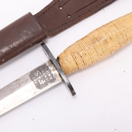 414 - A Fairbairn Sykes Fighting Knife, WW2 era 2nd patten by Wilkinson Sword Ltd, London, etched makers d... 