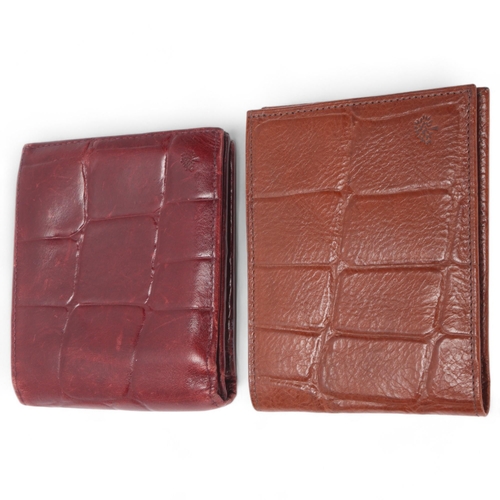 435 - Two Mulberry wallets in Brown and Red leather, one with original receipt