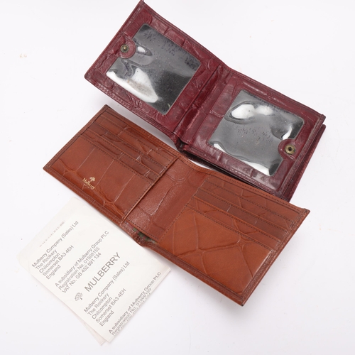 435 - Two Mulberry wallets in Brown and Red leather, one with original receipt