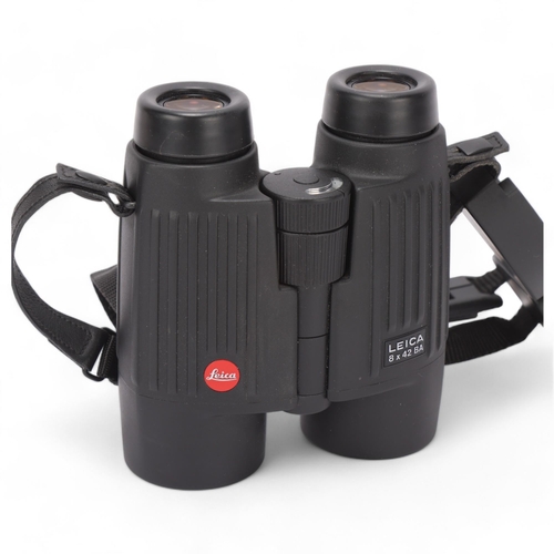 437 - Leica, Germany,  8 x 42 BA rubber armoured binoculars