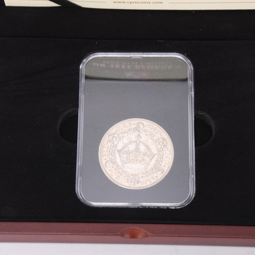 442 - A 1927 George V Wreath proof crown, in sealed capsule, CPM Coins presentation box and certificate