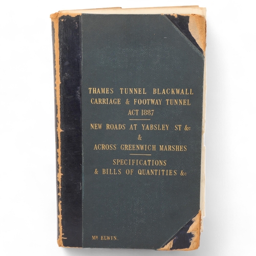 473 - A bound ledger of original and facsimilie documents relating to the Blackwall Tunnel, 