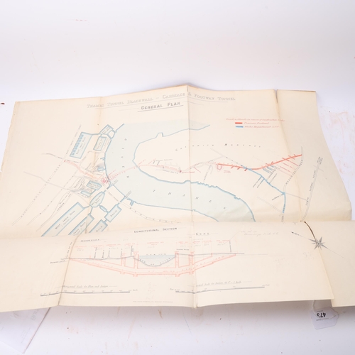 473 - A bound ledger of original and facsimilie documents relating to the Blackwall Tunnel, 