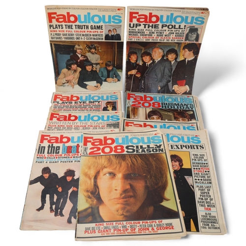 477 - 9 copies of Fabulous magazine from 1966, bearing pop, actors and politicians signatures from the per... 